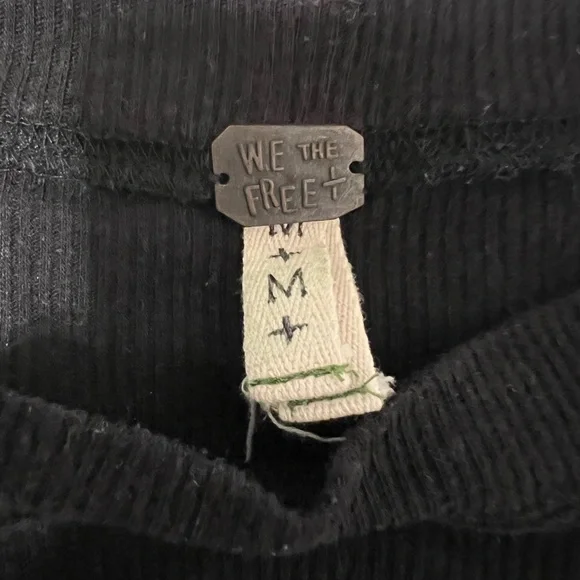 Free People- We the Free black thermal long sleeve layering tee - Picture 2 of 2